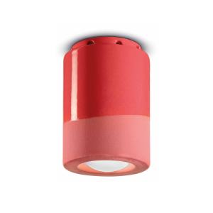 Ferroluce PI lámpara de techo, cilíndrica, Ø 8,5 cm, rojo