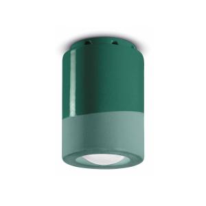 Ferroluce PI lámpara de techo, cilíndrica, 8,5 cm, verde