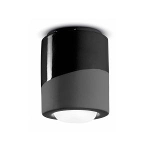 Ferroluce Lámpara de techo PI, cilíndrica, Ø 12,5 cm negro…