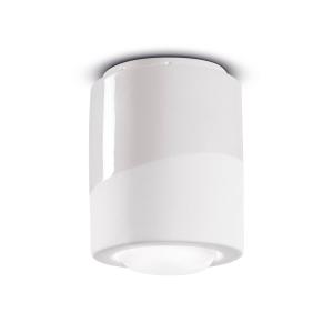 Ferroluce Lámpara de techo PI, cilíndrica, Ø 12,5 cm blanca…