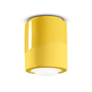 Ferroluce Lámpara de techo PI, cilíndrica, Ø 12,5 cm amaril…