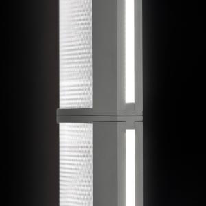 Slamp Lámpara de pie LED Modula linear, plisada, gris claro