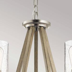 KICHLER Lámpara colgante Deryn, 5 luces, gris antiguo