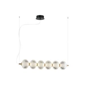 Viokef Lámpara colgante LED Pellucid, color bronce/claro, 6…