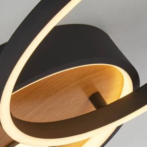 Searchlight Plafón LED Curio Flush, aspecto madera