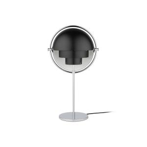 Lámpara de mesa Gubi Lite, altura 50 cm, cromo/negro