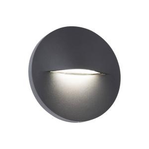 Viokef Aplique de exterior LED Vita, gris oscuro, Ø 14 cm