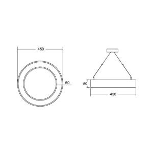 BRUMBERG Biro Circle Ring5 directo 45 cm, CA, CCT, negro