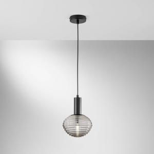 Eco-Light Lámpara colgante Ripple, negro/gris humo, Ø 18 cm…