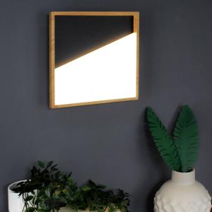 Eco-Light Aplique de pared LED Vista, negro/madera clara, 3…
