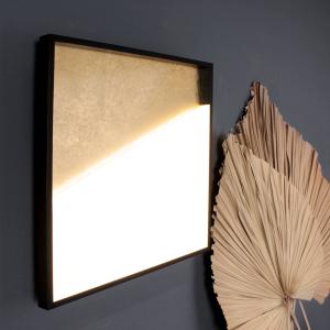 Eco-Light Aplique de pared LED Vista, dorado/negro, 30 x 30…