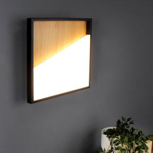 Eco-Light Aplique de pared LED Vista, madera clara/negro, 4…