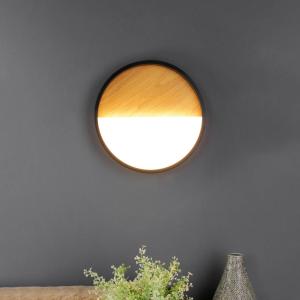 Eco-Light Aplique de pared LED Vista, madera clara/negro, 4…