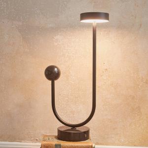 AYTM Grasil lámpara de mesa LED, negro, mármol, altura 56 c…