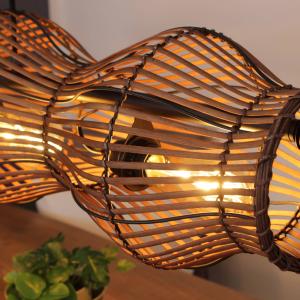 Eco-Light Lámpara colgante Bamboo, marrón, 4 luces