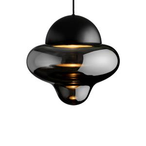 DESIGN BY US Lámpara colgante LED Nutty XL, gris humo / neg…