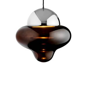 DESIGN BY US Lámpara colgante LED Nutty XL, marrón / cromo,…