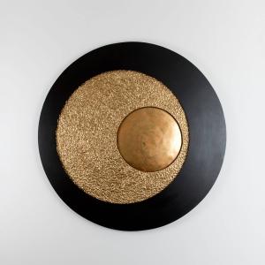 Holländer Aplique de pared LED Urano, marrón-negro/oro, Ø 1…