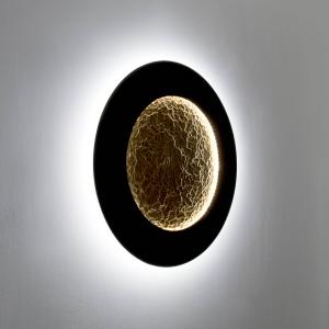 Holländer Aplique de pared LED Luna Piena, marrón-negro/oro…