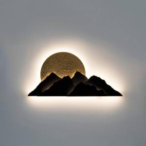 Holländer Aplique de pared LED Montagna, marrón/dorado, anc…