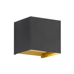 FISCHER & HONSEL Aplique de exterior Thore LED, negro/oro,…