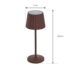 Lindby Esali lámpara de mesa LED recargable, marrón óxido,…
