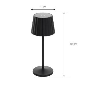 Lámpara de mesa LED recargable Esali de Lindby, negra, set…