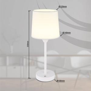 Globo Lámpara de mesa LED recargable Lunki, blanca, altura…