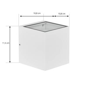 Aplique de exterior Prios Tetje, blanco, angular, 11,5 cm,…