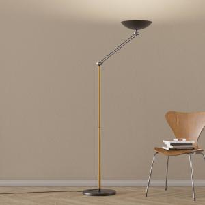 Aluminor Lámpara LED de pie Lib V, altura regulable, negro