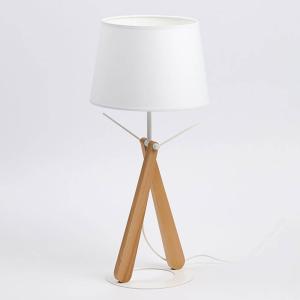 Aluminor Lámpara de mesa Zazou LT blanco/madera clara