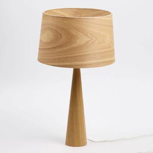 Aluminor Lámpara de mesa Totem LT en look de madera natural