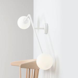 ALDEX Lámpara de pared Pure, 2 luces, blanca, horizontal