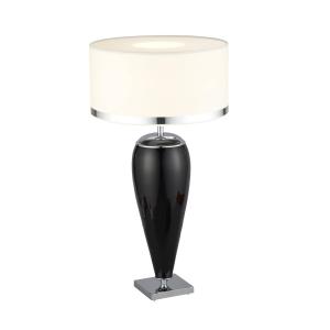 Argon Lámpara de mesa Lund en blanco y negro, alto 60 cm
