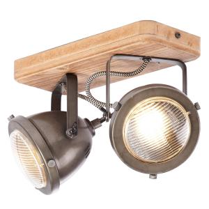 Brilliant Carmen Wood - lámpara de techo industrial 2 brazo…