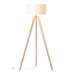 Brilliant Lámpara de pie Galance, blanca, trípode de madera…