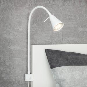 Briloner Tuso aplique de pared LED, montaje en cama, blanco