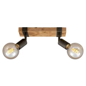 Briloner Wood Basic plafón, 2 luces