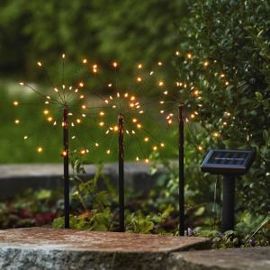 STAR TRADING Lámpara LED solar Firework, set con picas tier…
