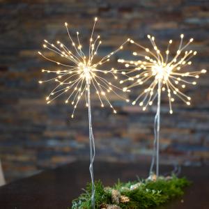 STAR TRADING Luz decorativa LED Firework 3D gris plata alt…