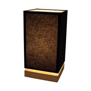 BRITOP Lámpara mesa Canvas madera de roble angular, negro