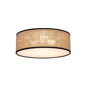 BRITOP Plafón Tubo, pantalla textil, beige, Ø 38cm