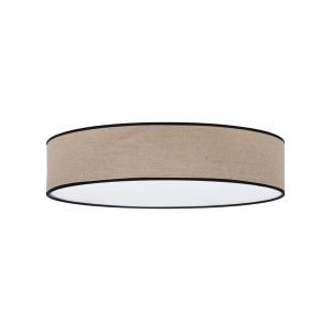 BRITOP Plafón Tubo, pantalla textil, beige, Ø 58cm