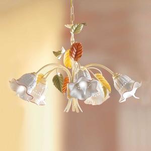 Ceramiche Lámpara colgante Flora, estilo florentino, 5 luce…