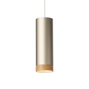 Domus Lámpara colgante LED PHEB, bronce plateado/roble