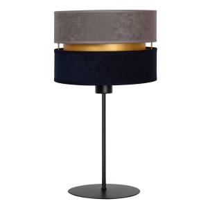 Duolla Lámpara de mesa Duo azul marino/gris/oro alto 50cm