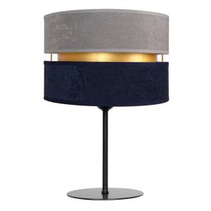 Duolla Lámpara de mesa Duo azul marino/gris/oro alto 30cm