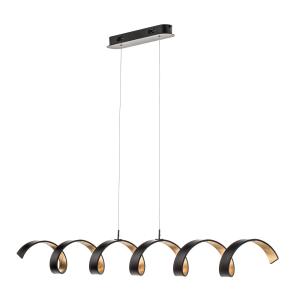 Eco-Light Lámpara colgante LED Helix, negro-oro, 125 cm