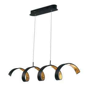 Eco-Light Lámpara colgante LED Helix, negro-oro, 80 cm