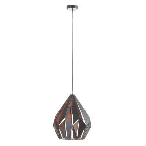 EGLO Lámpara colgante Carlton negro-cobre Ø 31 cm
